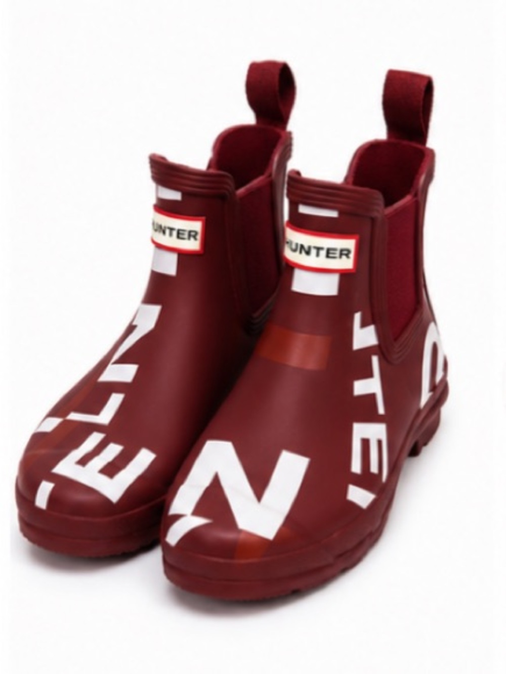 Women’s Hunter Burgundy Chelsea Logo Rain Boots - Picture 2 of 6